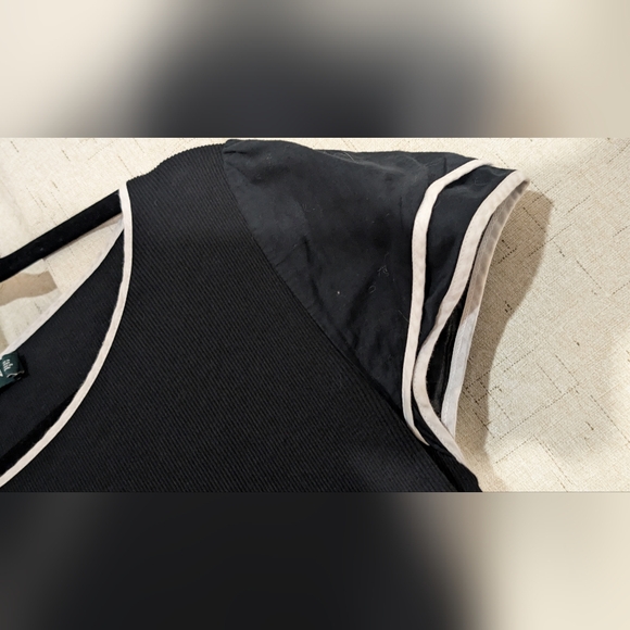 Ralph Lauren Black Blouse with White Trim - Picture 5 of 10